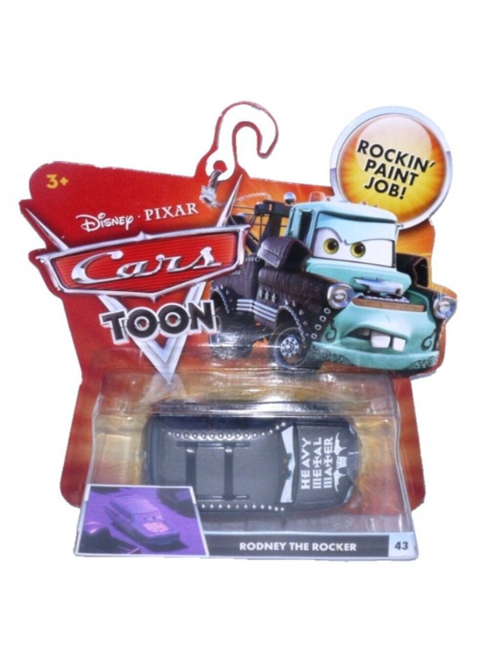 Disney Pixar Cars Toon Rodney The Rocker 43 Rockin' Paint Job New, Mattel 2010